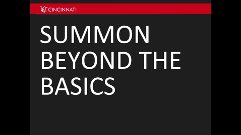 Thumbnail for entry Summon: Beyond the Basics