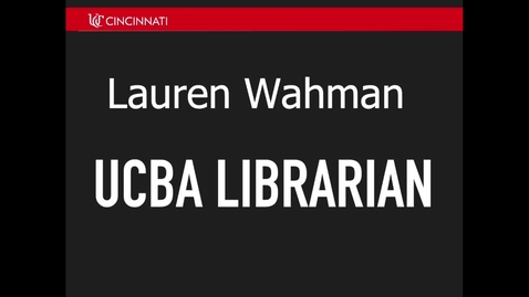 Thumbnail for entry UCBA Librarian Lauren Wahman