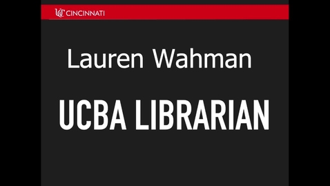 Thumbnail for UCBA Librarian Lauren Wahman