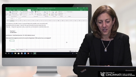 Thumbnail for entry ACCT 2082 Module Example 3-3 Regresstion Analysis