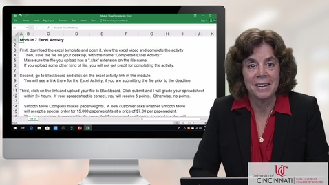 Thumbnail for entry ACCT2082 Module 7 Excel Activity