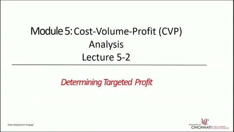 Thumbnail for entry Determining Targeted Profit