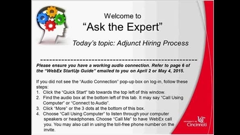 Thumbnail for Adjunct Hiring Process - Success Factors Ask the Expert