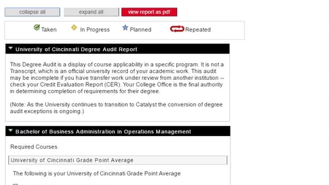 Thumbnail for entry Curriculum and Degree Audit
