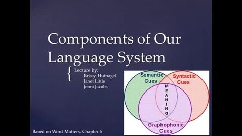 Thumbnail for entry LSLS 2005 Components of Language