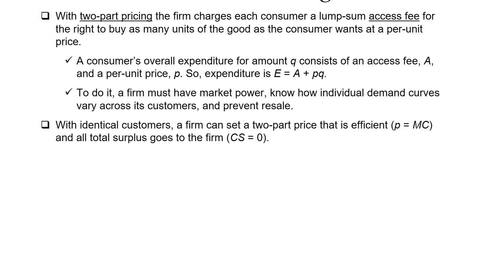 Thumbnail for ECON 7020 Two Part Pricing