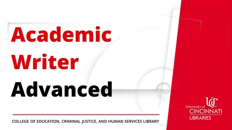 Thumbnail for entry Academic Writer Advanced