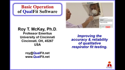 Thumbnail for  Basic Operation of QualFit Software by Dr. McKay
