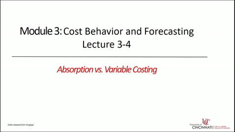 Thumbnail for Absorption vs. Variable Costing