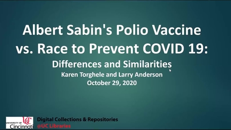 Thumbnail for entry Albert B. Sabin's Oral Polio Virus Vaccine vs. the Race to Prevent COVID19