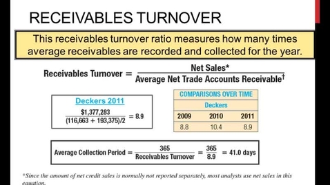 Thumbnail for entry Receivable Turnover