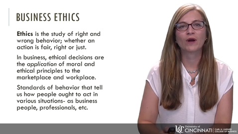 Thumbnail for entry BLAW 2080 - Module 2: The Importance of Ethical Decision Making 