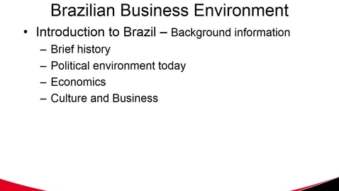 Thumbnail for entry Brazil Business Environment