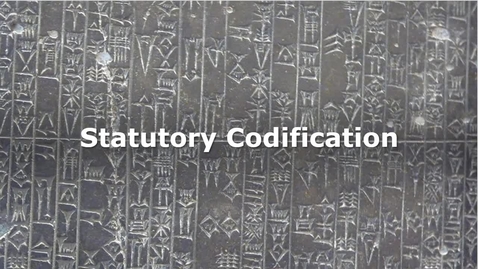 Thumbnail for entry Statutory Codification