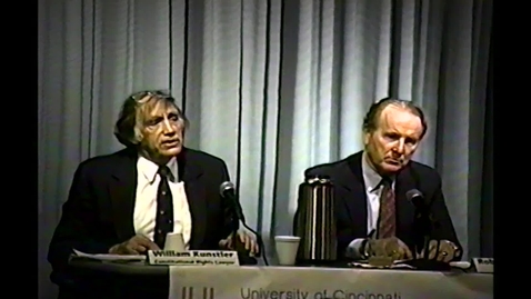Thumbnail for entry 1990-11-15 William Kunstler &amp; Robert Dornan - Envisioning Alternative Worlds : Moderated debate by Dennis Barrie Art and Public Policy