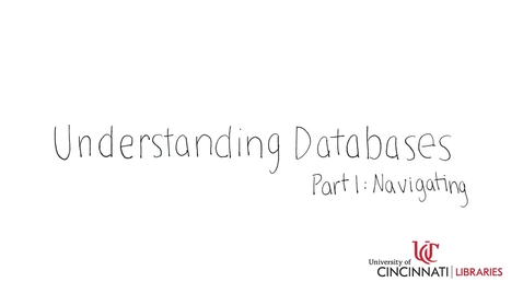 Thumbnail for entry Navigating Databases