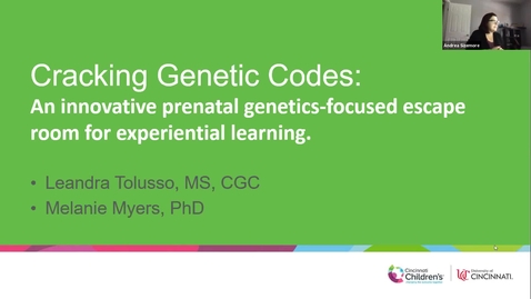 Thumbnail for entry &quot;Cracking Genetic Codes: A Genetics-Focused Escape Room for Experiential Learning&quot; - Leandra Tolusso &amp; Melanie Myers