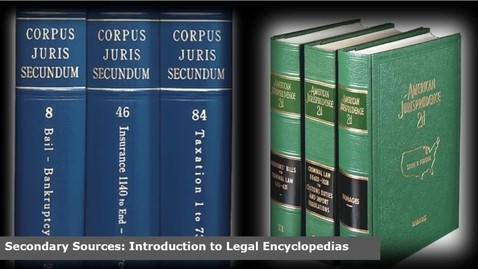 Thumbnail for entry Introduction to Legal Encyclopedias