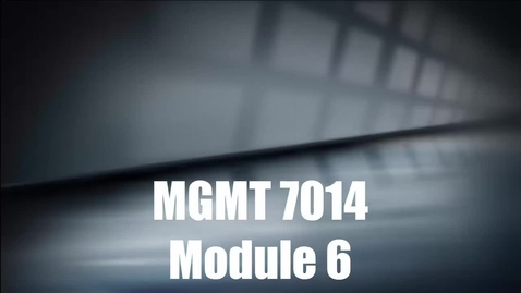 Thumbnail for MGMT 7014 Module 6 Introduction