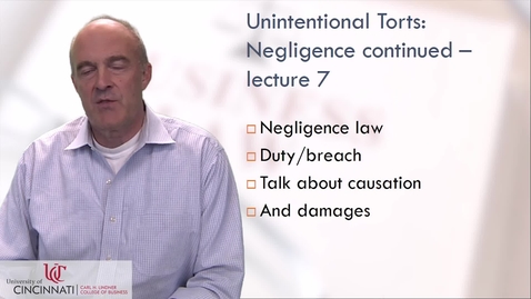 Thumbnail for BLAW2080 Tort Law Lecture 7