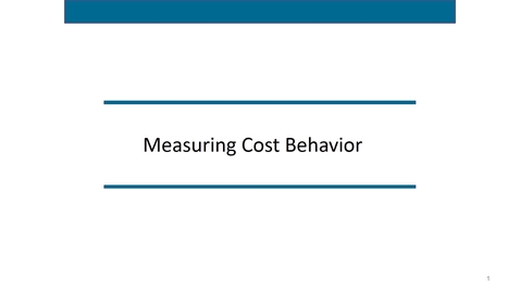 Thumbnail for entry Accounting 7012 Module 6 L2 Cost Prediction Equation