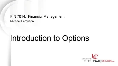 Thumbnail for entry Introduction to Options