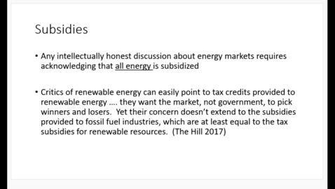Thumbnail for entry Energy Subsidies