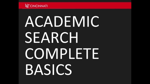 Thumbnail for entry Academic Search Complete