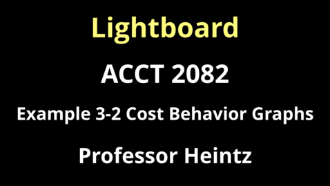 Thumbnail for entry ACCT 2082 Example 3-2 Cost Behavior Graphs