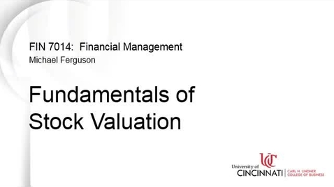 Thumbnail for entry Fundamentals of Stock Valuation