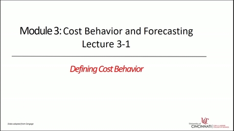 Thumbnail for entry Defining Cost Behavior
