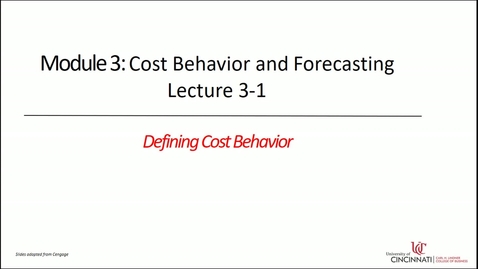 Thumbnail for Defining Cost Behavior