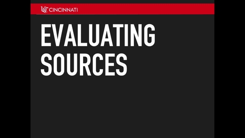 Thumbnail for entry Evaluating Sources