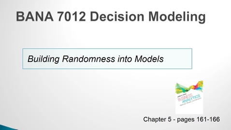 Thumbnail for BANA 7012 Lecture 3.1 Building Randomness into Models