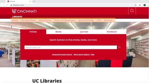 Thumbnail for Tour of UC Libraries Website