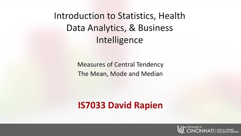 Thumbnail for entry IS7033 - Central Tendency &amp; Mean Median Mode - Quiz