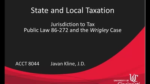 Thumbnail for entry Public Law 86-272 and the Wrigley Case Part I