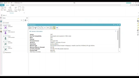 Thumbnail for NX User interface and Environment (Video 1)