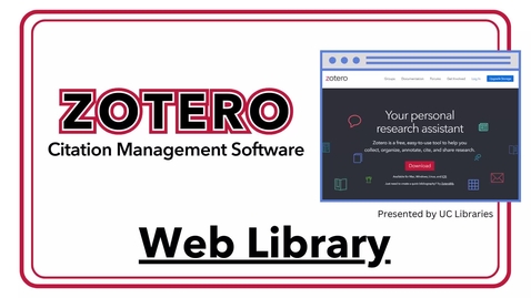 Thumbnail for Zotero: Zotero Web Library