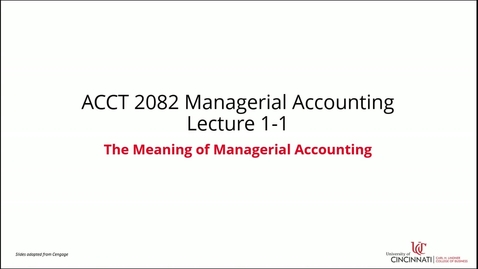 Thumbnail for entry The Meaning of Managerial Accounting