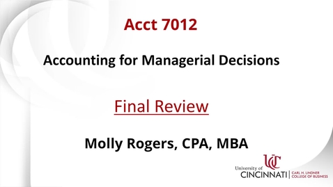 Thumbnail for ACCT 7012 Final Review