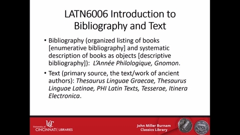 Thumbnail for entry Bibliography and Text/Lucretius