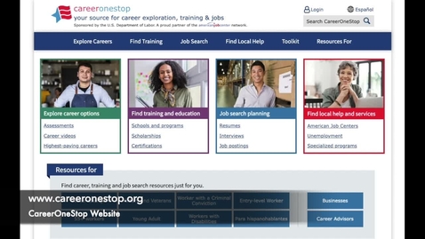 Thumbnail for Career One Stop Website