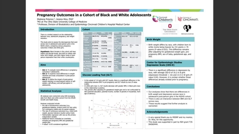 Thumbnail for entry Polynice, S.,  Pregnancy Outcomes in a Cohort of Black and White Adolescents