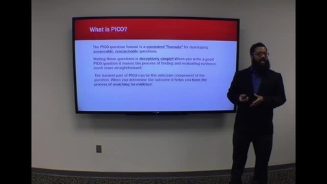 Thumbnail for What is PICO? - Clip from HSL Introduction to Literature Searching