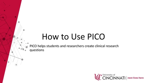 Thumbnail for entry Create a Clinical Question with PICO