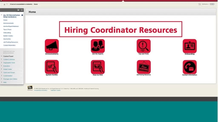 Intro to Blackboard page - SuccessFactors Ask-the-Expert