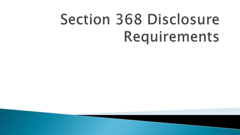 Thumbnail for Section 368 Disclosure Requirements