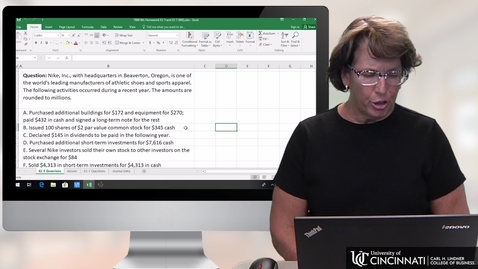 Thumbnail for ACCT 7000 - Excel Demo E2-5 and E2-7