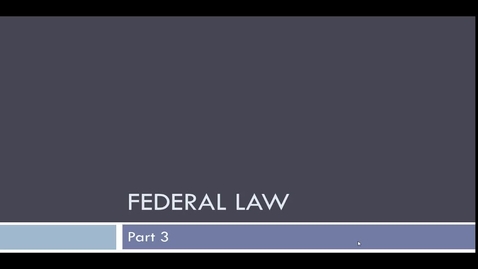 Thumbnail for entry Federal Law Video Part 3: Researching the US Constitution, Federal Statutes, and Federal Court Rules on Lexis  -- by Susan Boland